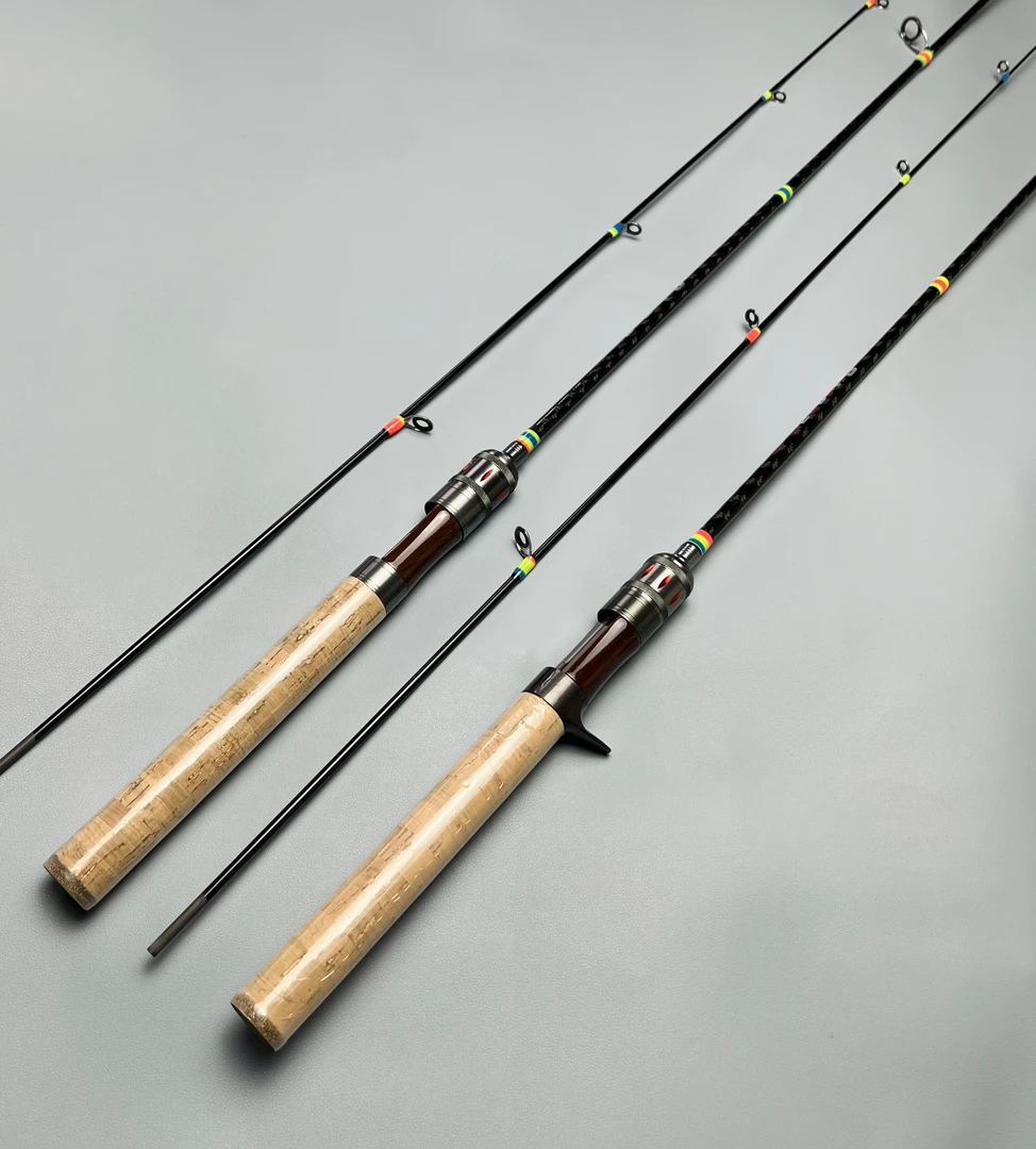 马口竿 L 调滑漂路亚竿竿稍碳带软木手把实心竿稍高碳路亚