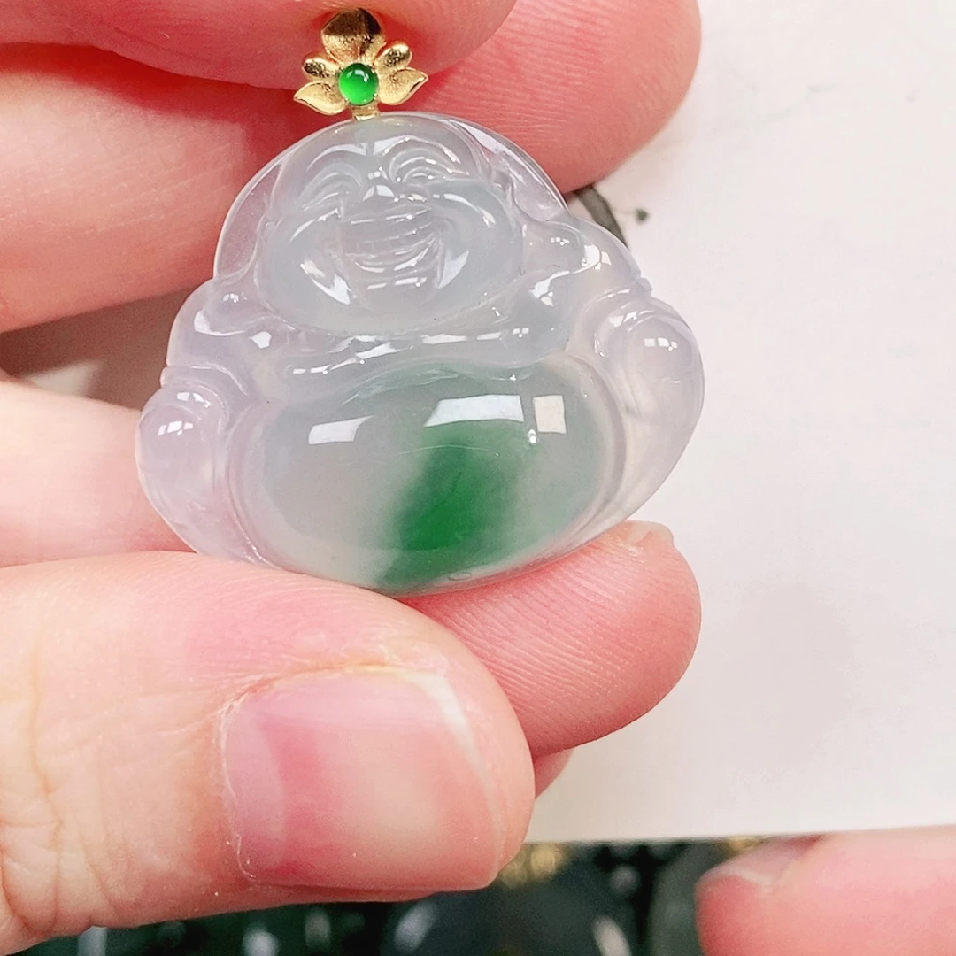 翡翠18K金镶嵌颈饰