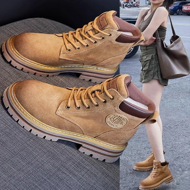 明星同款鞋子女款爆款2025新款丁靴女马丁靴女款真皮2025爆款网红