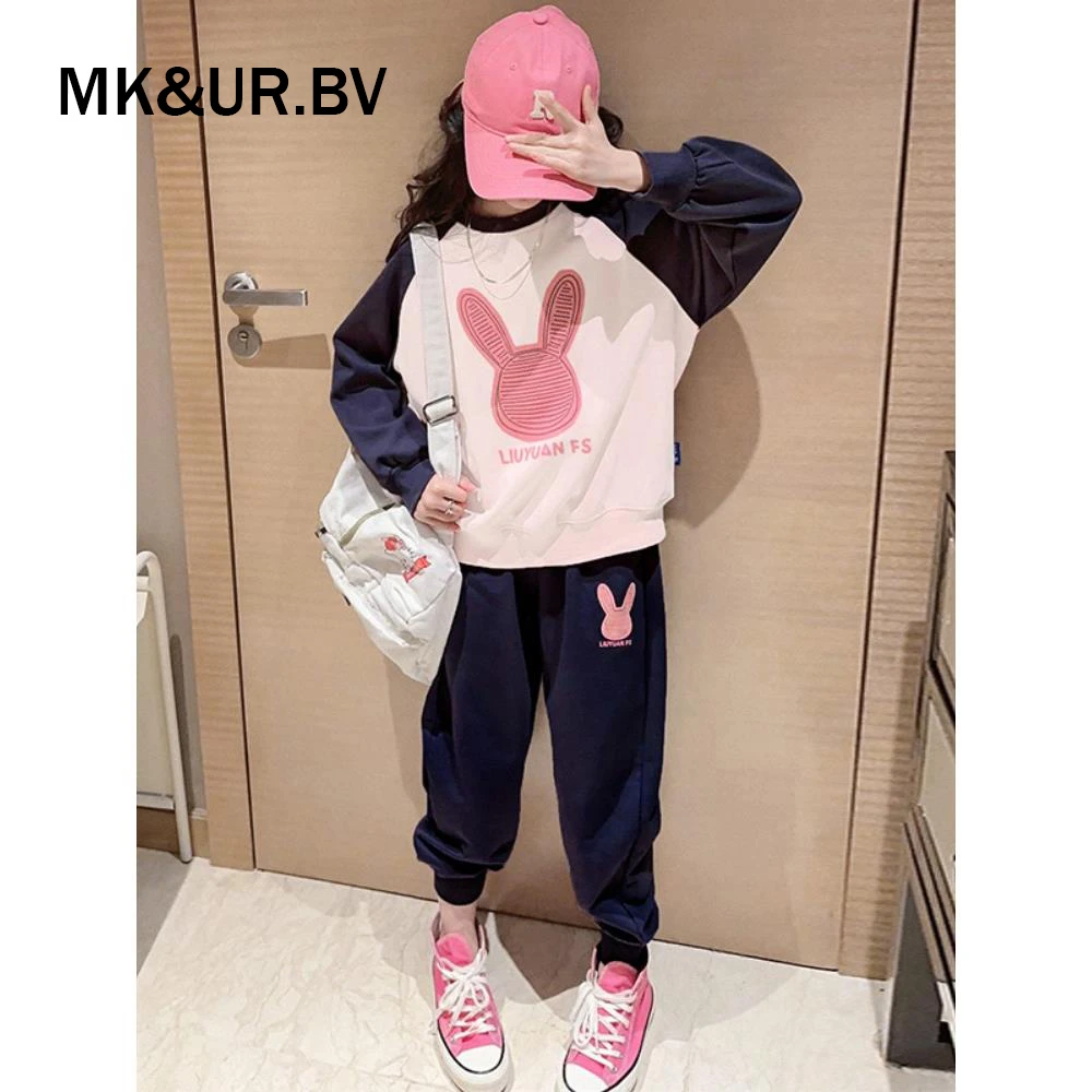女童卫衣套装秋2025新款儿童衣服女孩大童早秋韩系穿搭运动两件套