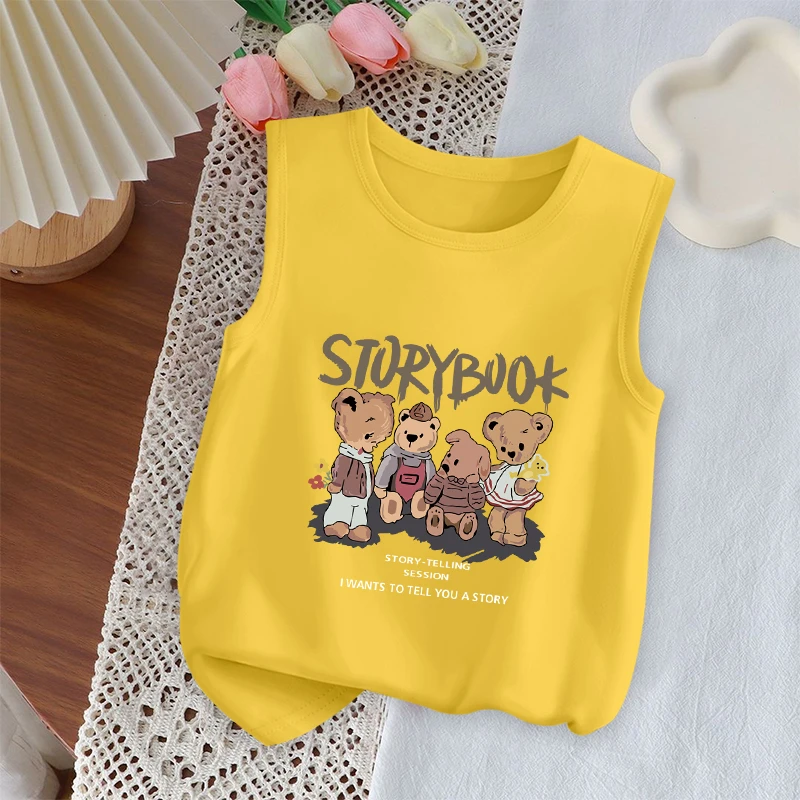 儿童背心T恤男童无袖夏装2025夏季新款男孩纯棉宽松洋气坎肩上衣t