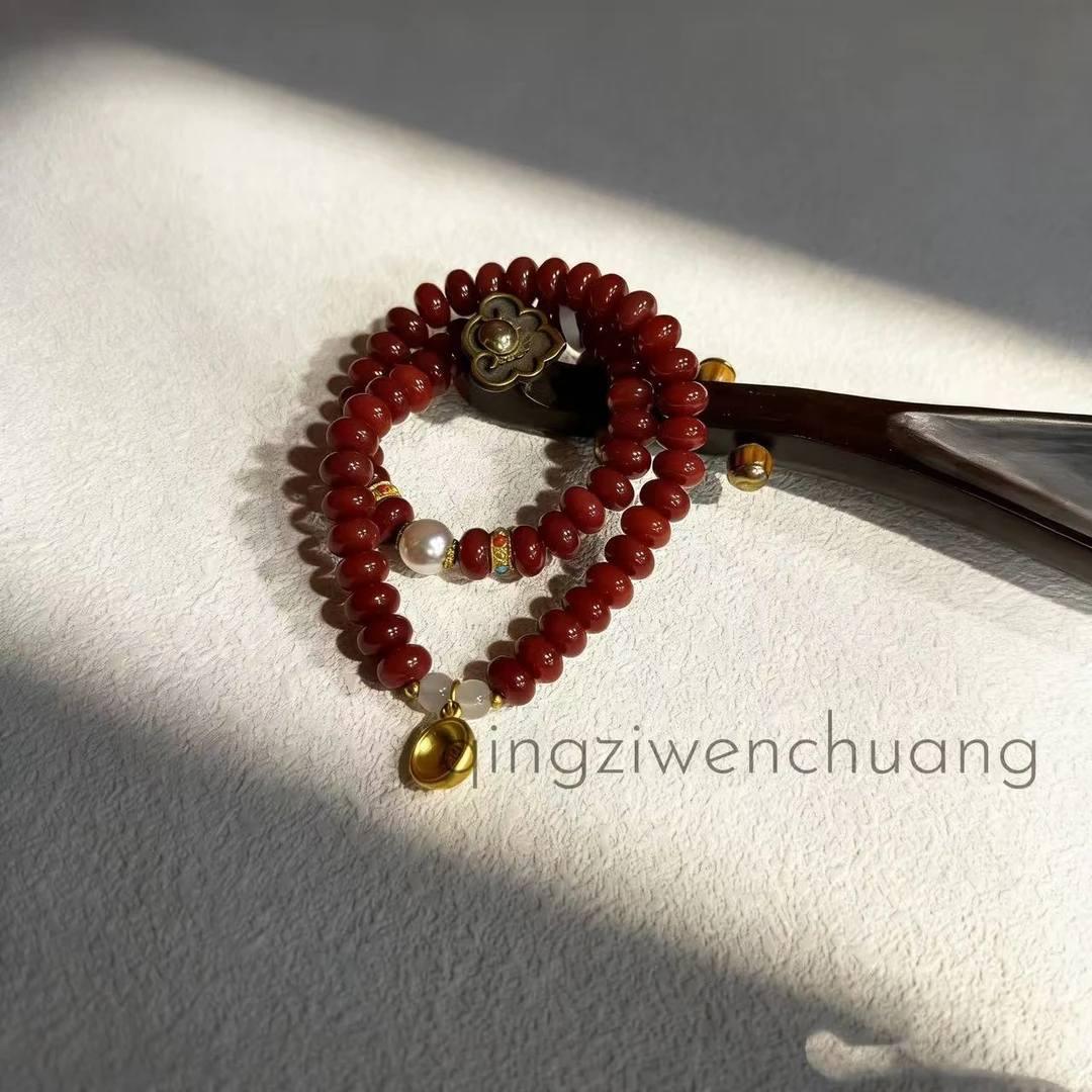 DP 1125-6*9红菩提+珍珠隔珠+金碗红菩提（无礼盒）