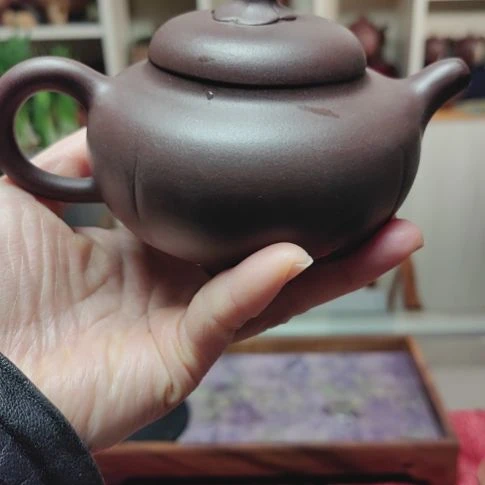 紫砂茶壶茄瓜壶220cc手工制作
