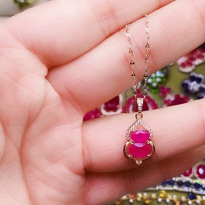 颈饰红宝石银S925镶嵌