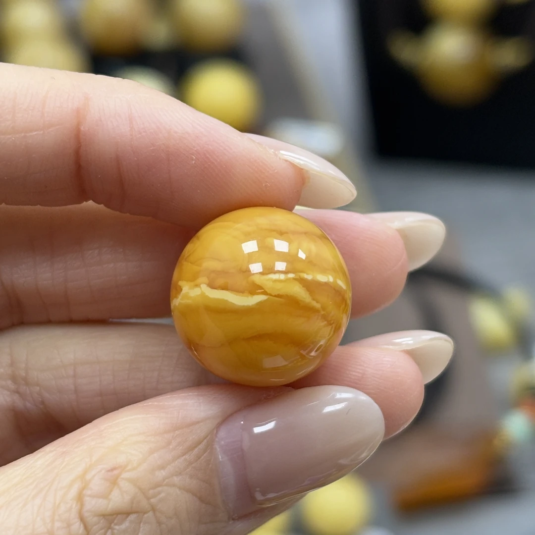 17.8mm 小妖珠宝天然原矿琥珀蜜蜡
