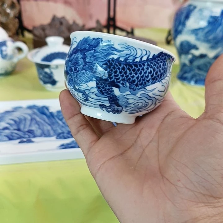 盘精****歌景德镇手绘釉下彩手绘