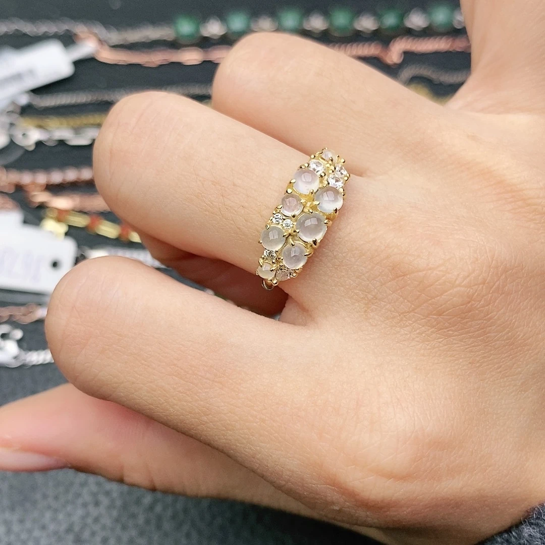 翡翠银S925镶嵌戒指