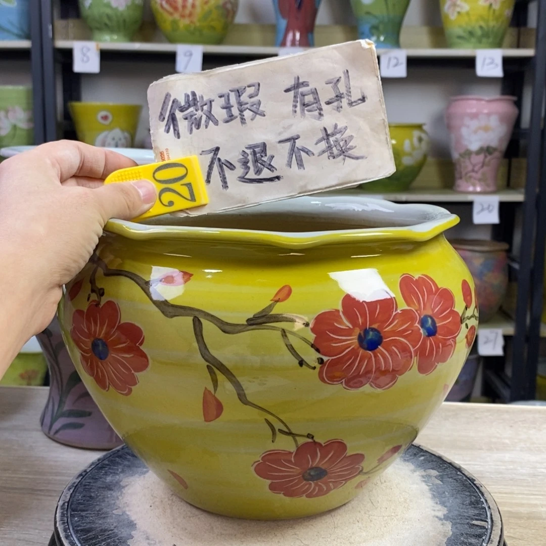 景德镇手工手绘陶瓷花盆