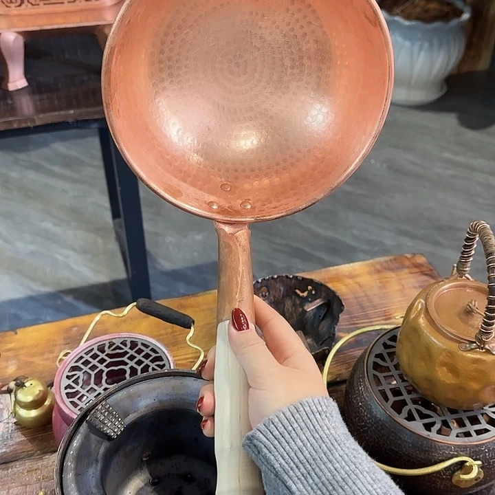 紫铜手工制作摆件手把米线锅