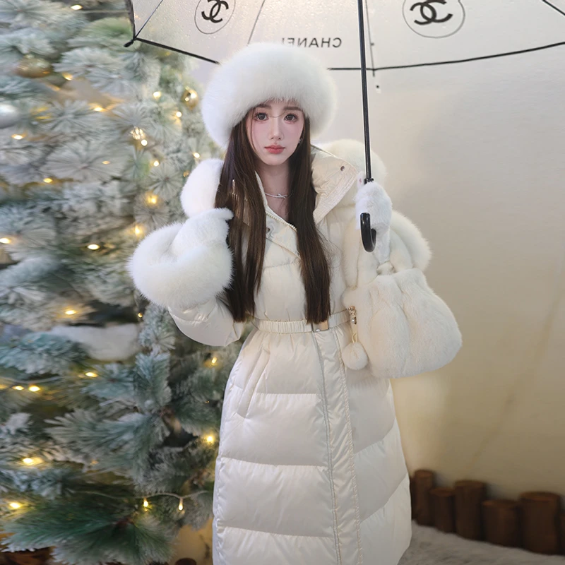冰冰来了【苍山赴雪】高级轻奢狐狸毛领羽绒服收腰外套26479
