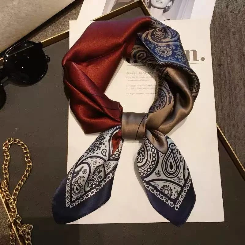 【f15】70x70丽景缎丝巾围巾大披肩时尚百搭气质