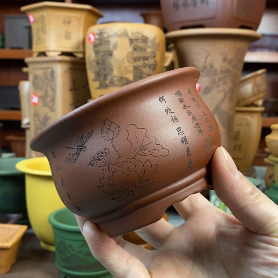 紫砂花盆盆景花盆小