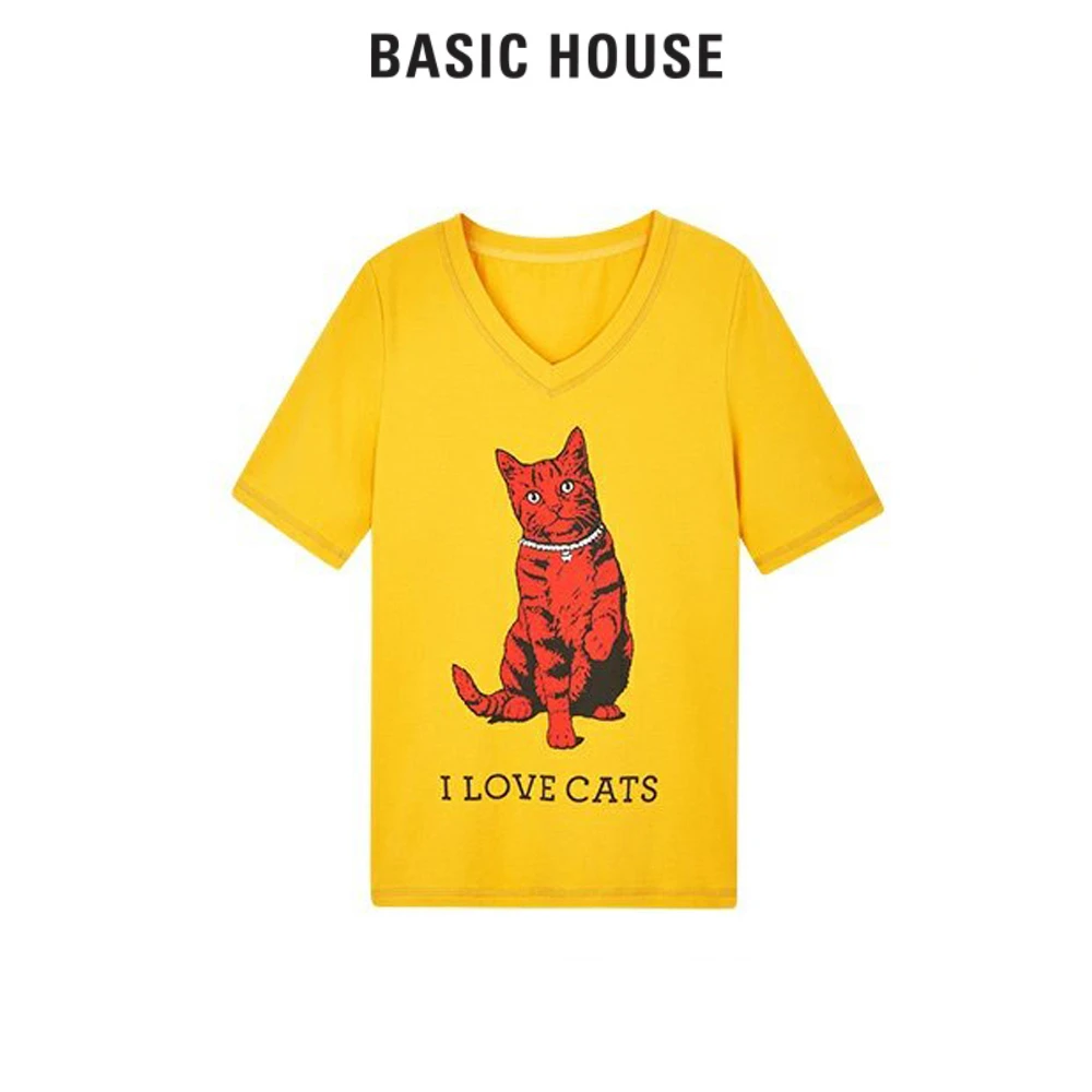 Basic House/百家好 时尚印花短袖T恤 BJ2156-HUTS328OMU