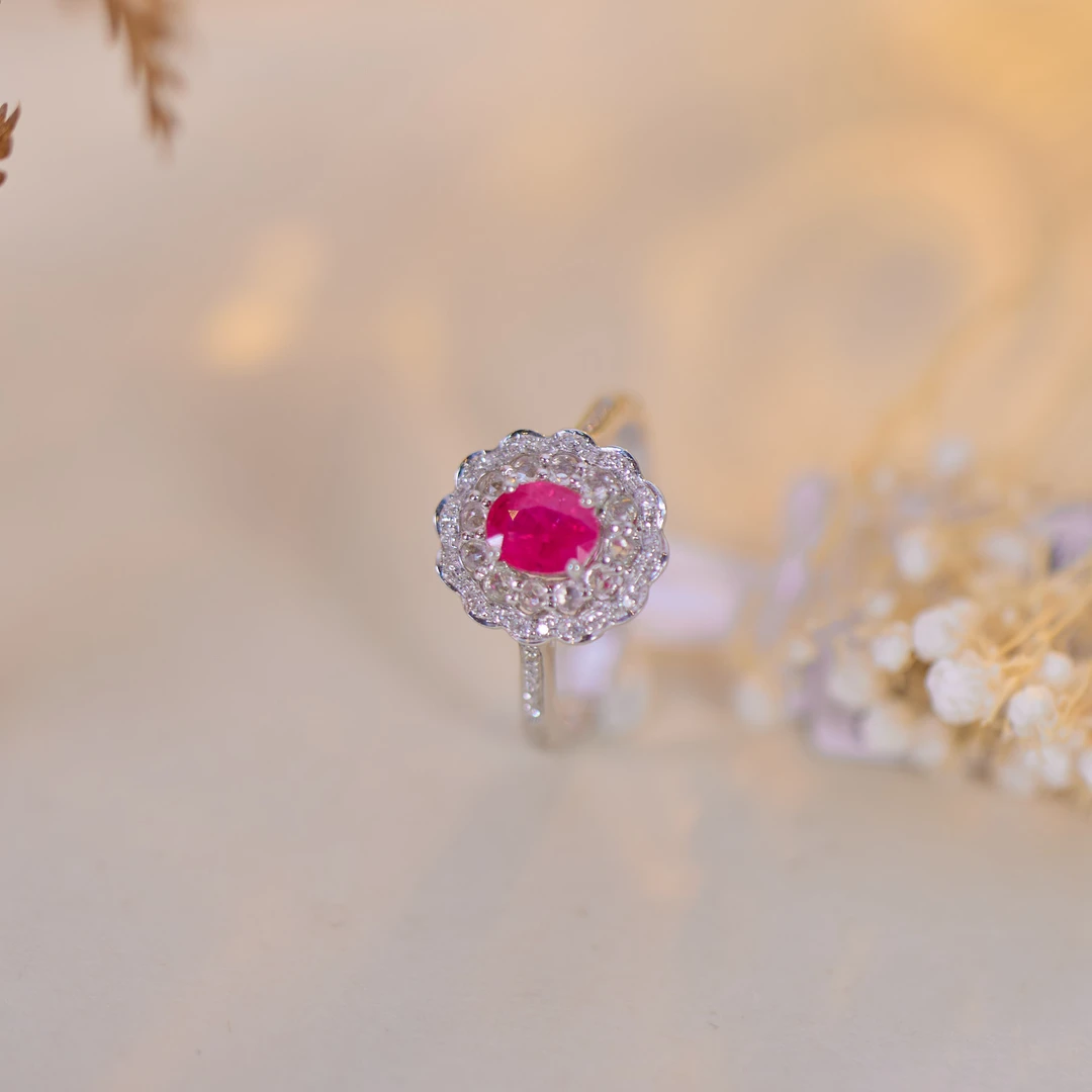 【歪歪】繁花*红宝石戒指*18K金（多样性发一）XB-S7705