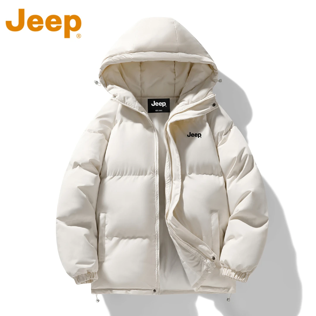 JEEP吉普连帽棉服男士秋冬季新款宽松百搭加厚御寒保暖面包服外套