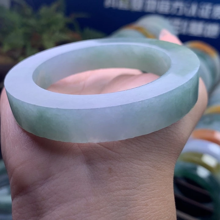 定制翡翠未镶嵌手镯不退不换正圈