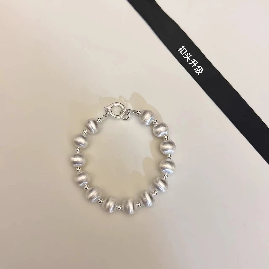 925银手链 X1374   简韩新款法式欧美拉丝大球球系列