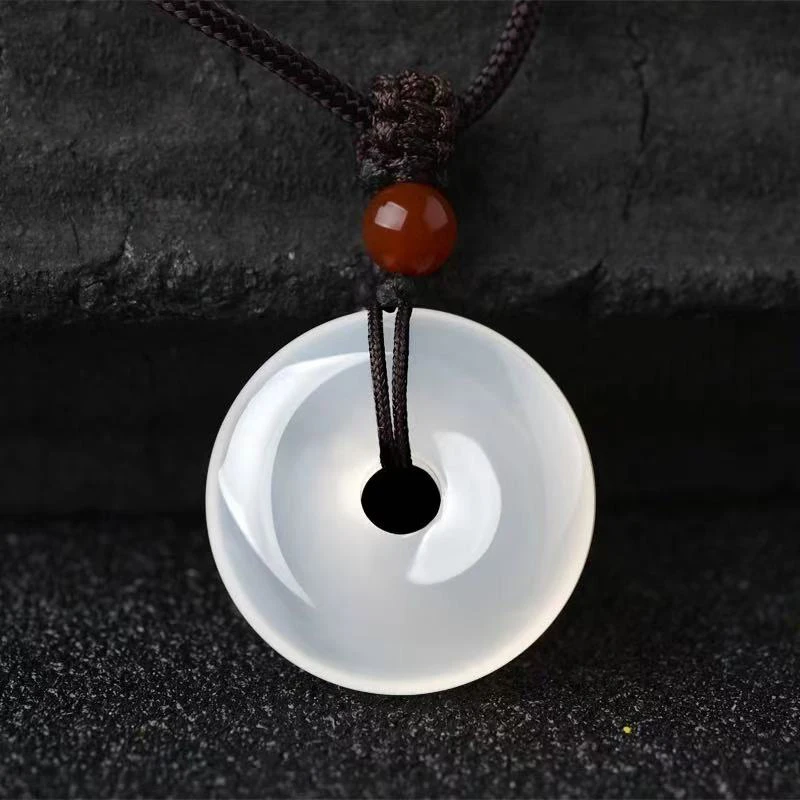 天然高冰平安扣吊坠挂件配绳子