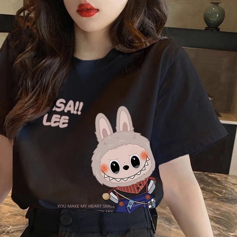 小众卡通潮牌拉布布纯棉短袖T恤男女夏季洋气减龄宽松慵懒风体恤