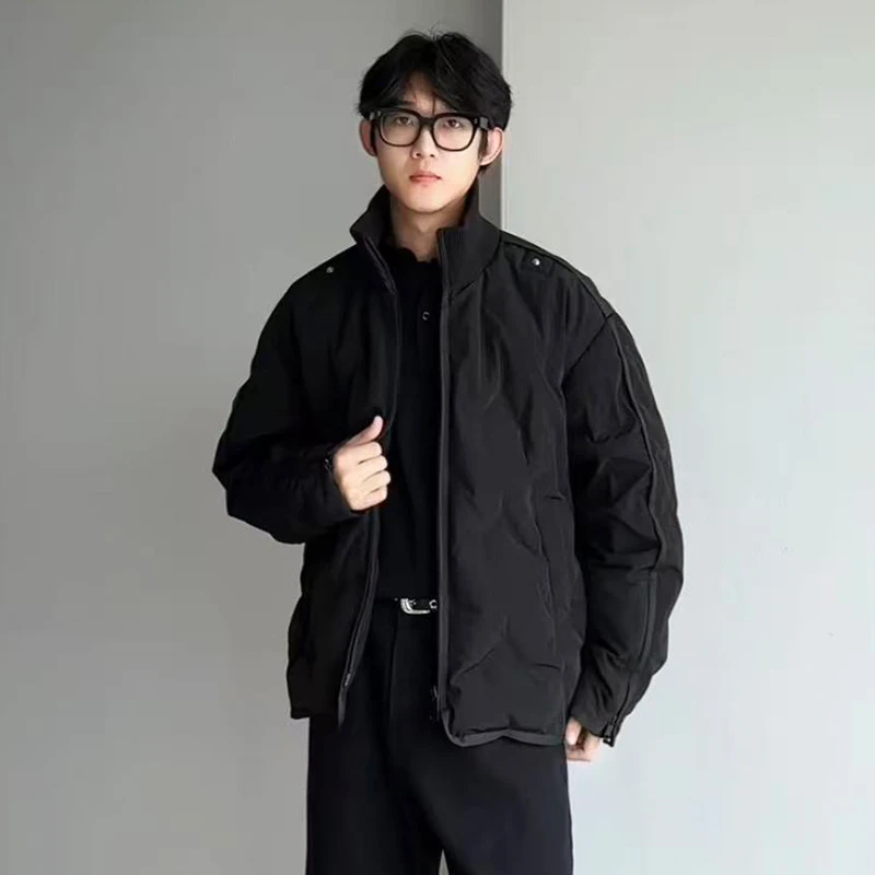 羽绒服男特种工艺领经典压胶冬季保暖男士休闲宽松白鸭绒立领外套