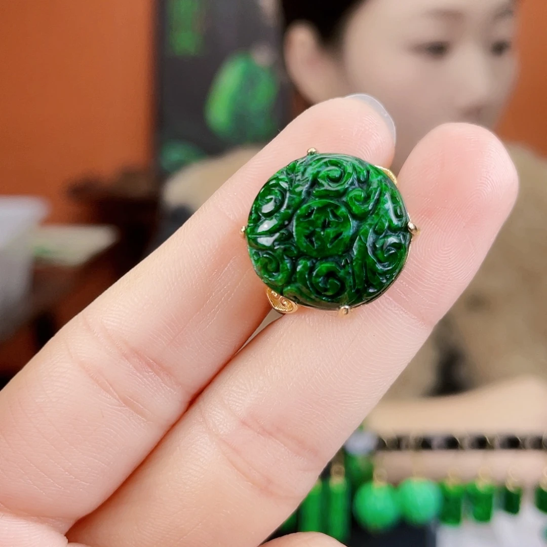 翡翠银S925镶嵌耳饰