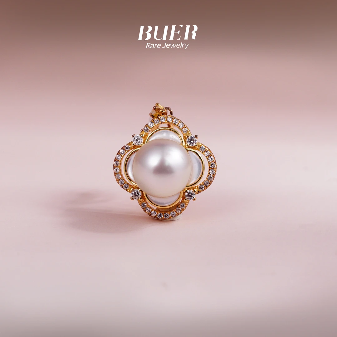 【不二】银镶珍珠吊坠（四叶草）