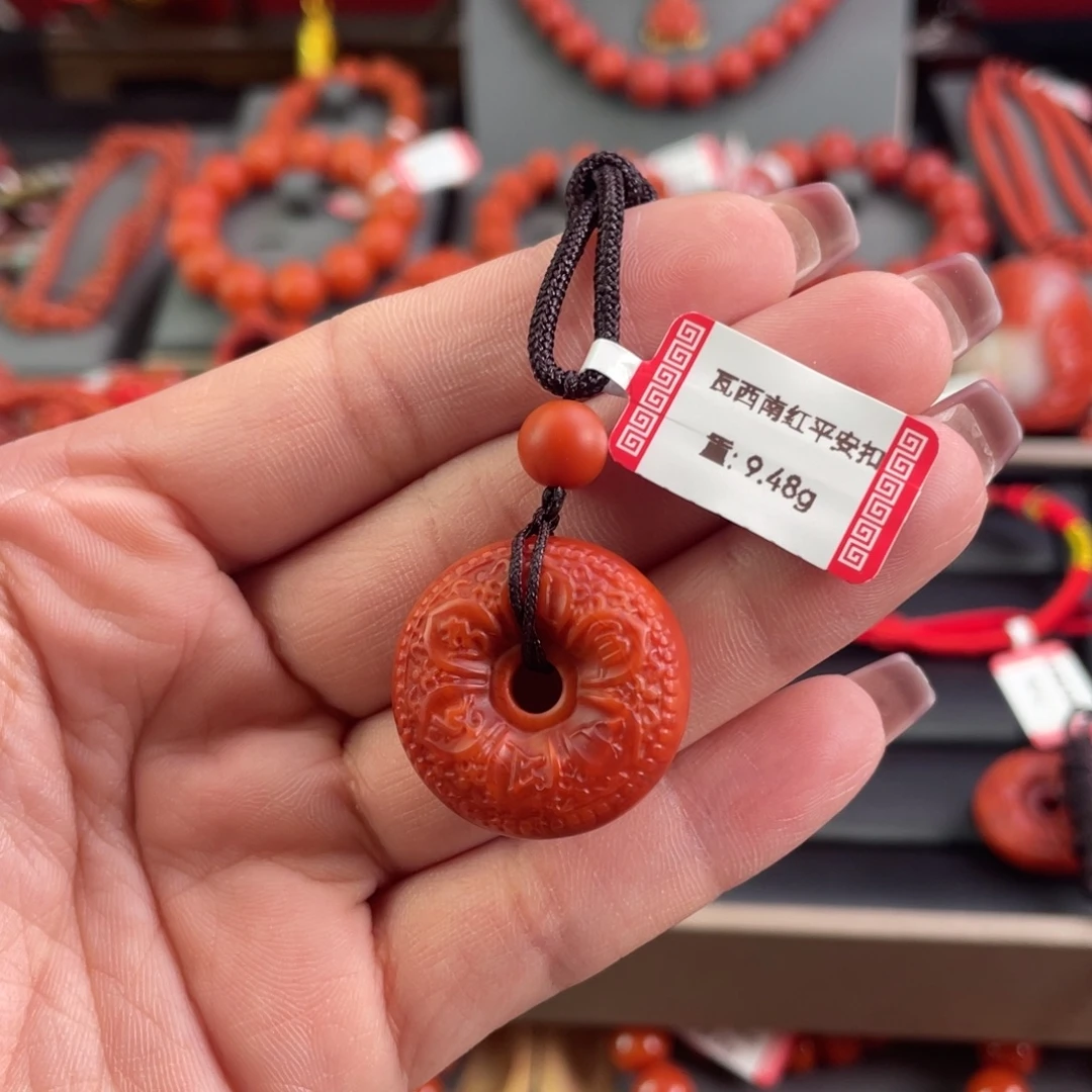 吊坠(不含链)未镶嵌南红玛瑙瓦西南红六字箴言平安扣