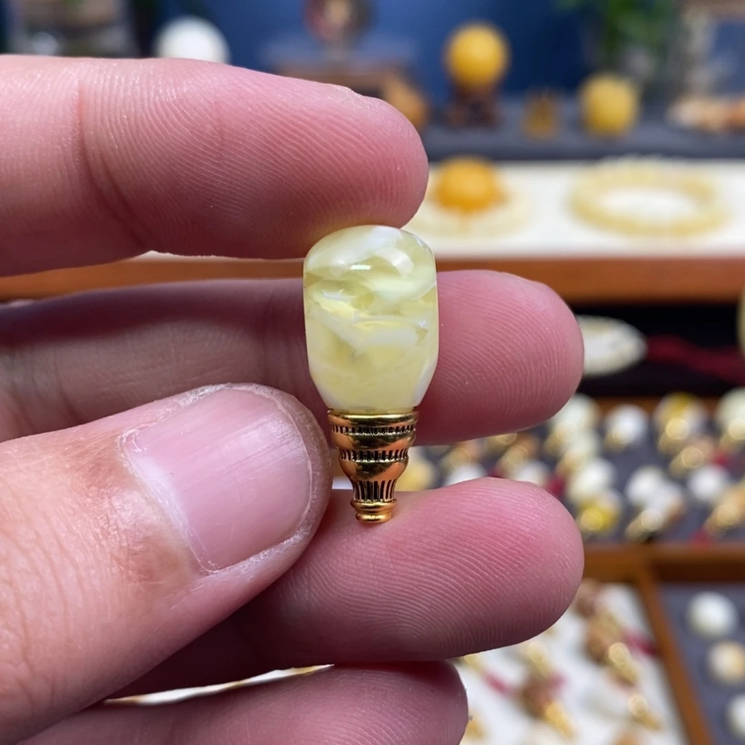 蜜蜡未镶嵌裸石配饰蜜蜡三通尺寸11.3