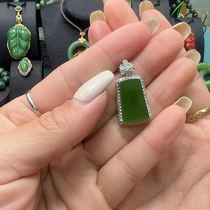 和田玉银S925镶嵌颈饰