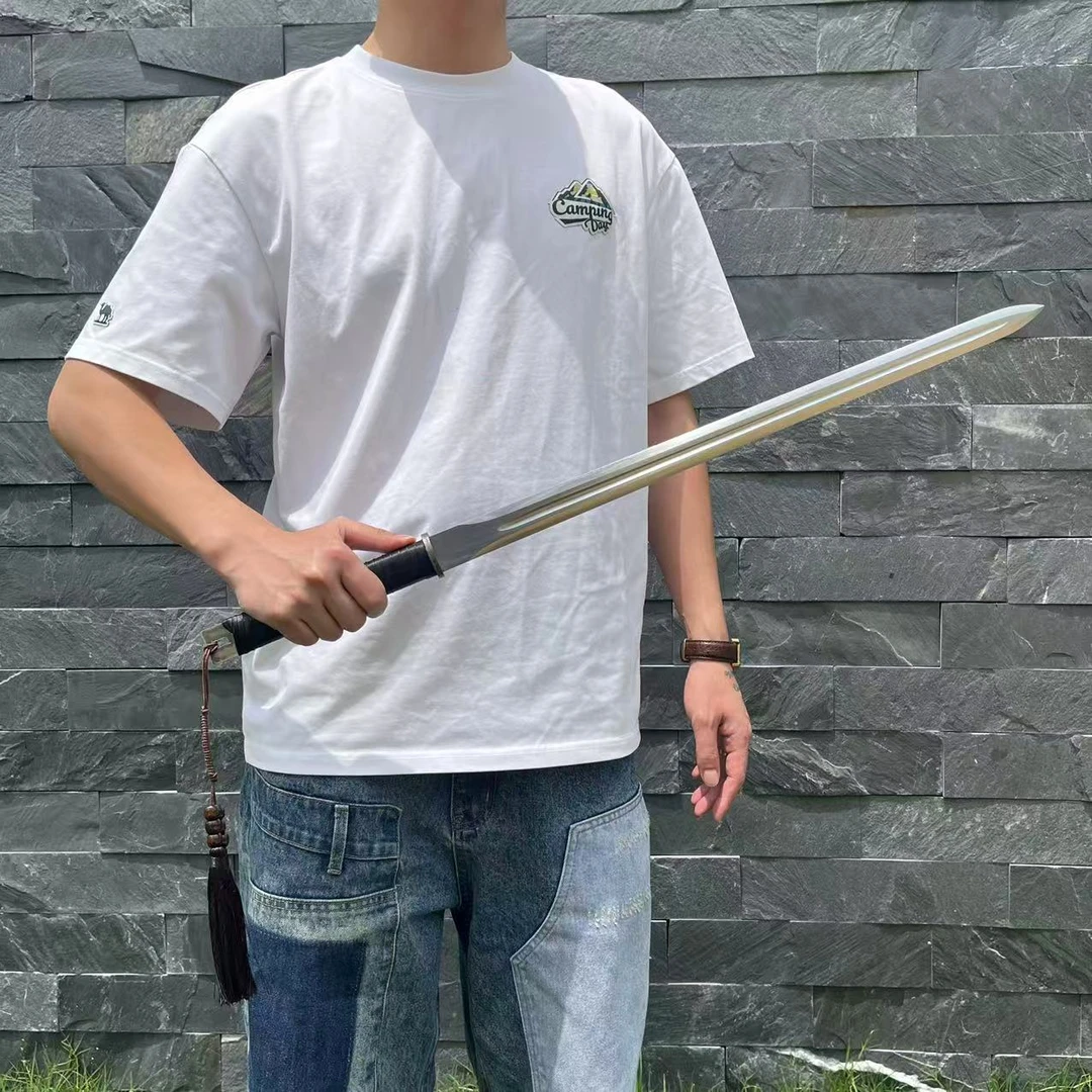 龙泉刀剑单手剑双手剑一体锰钢淬火回火唐剑收藏把玩冷兵器未开刃