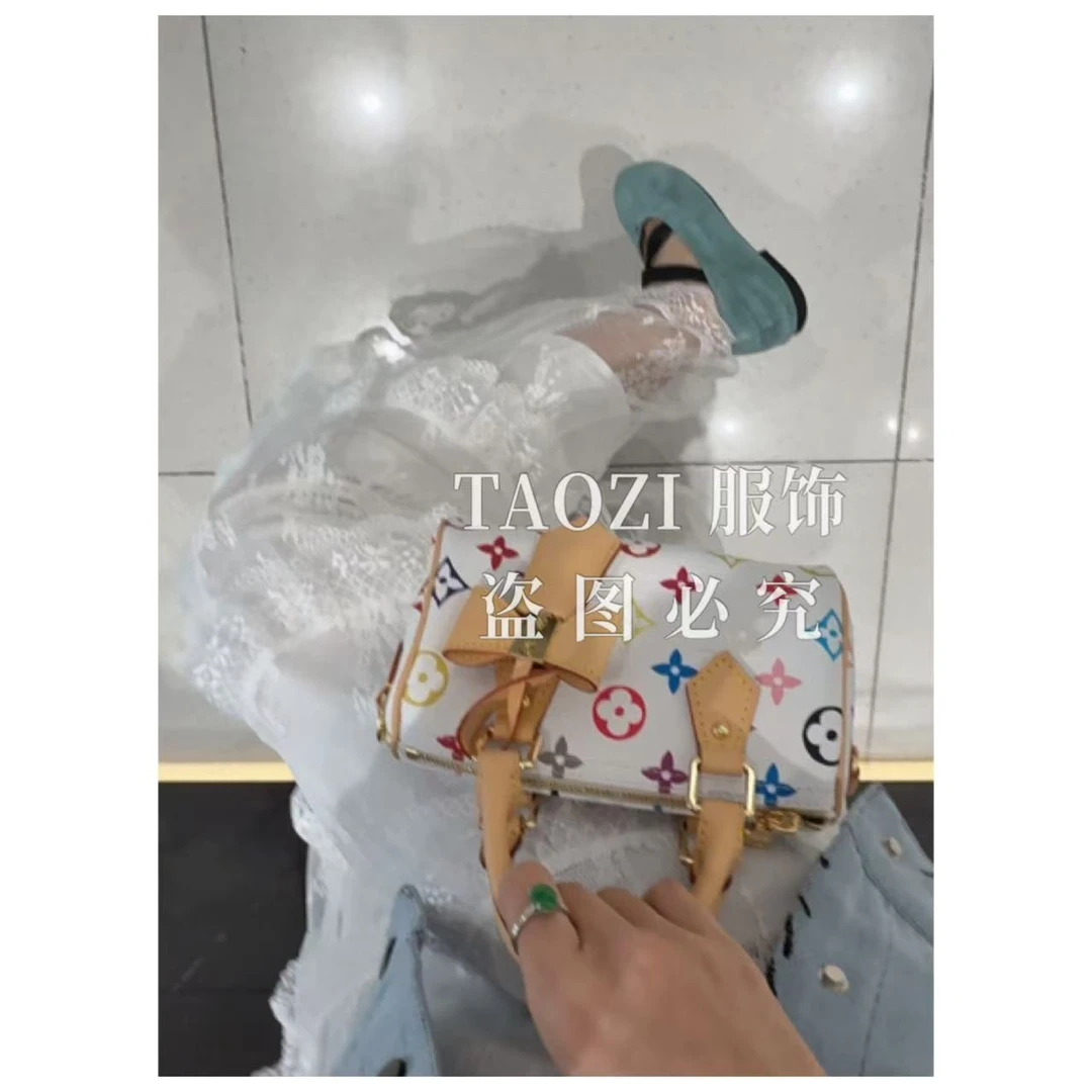【桃子自制】 02833 新中式拼接白色蕾丝半身裙松紧腰显瘦网纱长裙