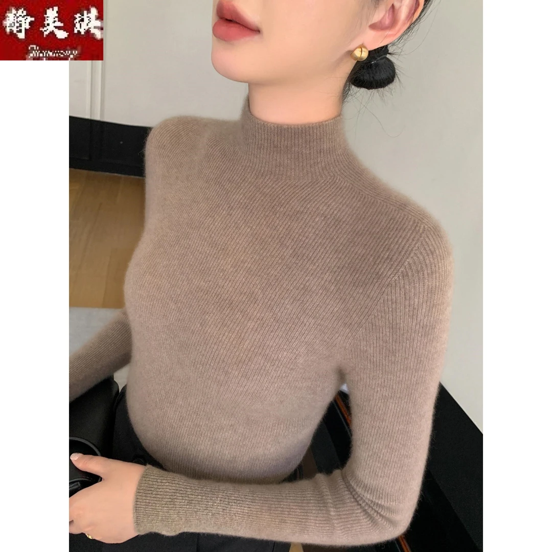 【一线成衣·全无缝】380克2025秋冬新款针织半高领打底羊毛衫显瘦