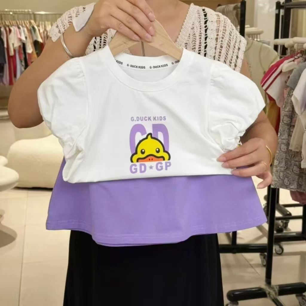 G72207女童2025夏季新款短袖+短裙洋气套装