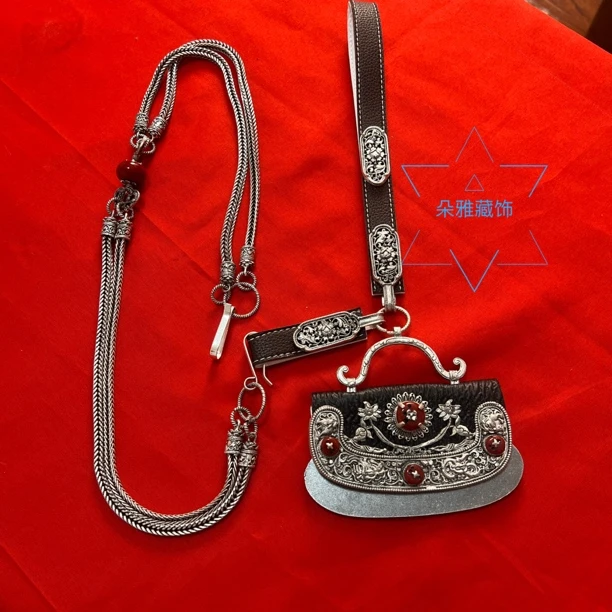 朵雅藏藏饰配饰腰链西藏藏式民族藏族铜合金钱包腰间新款男士打火