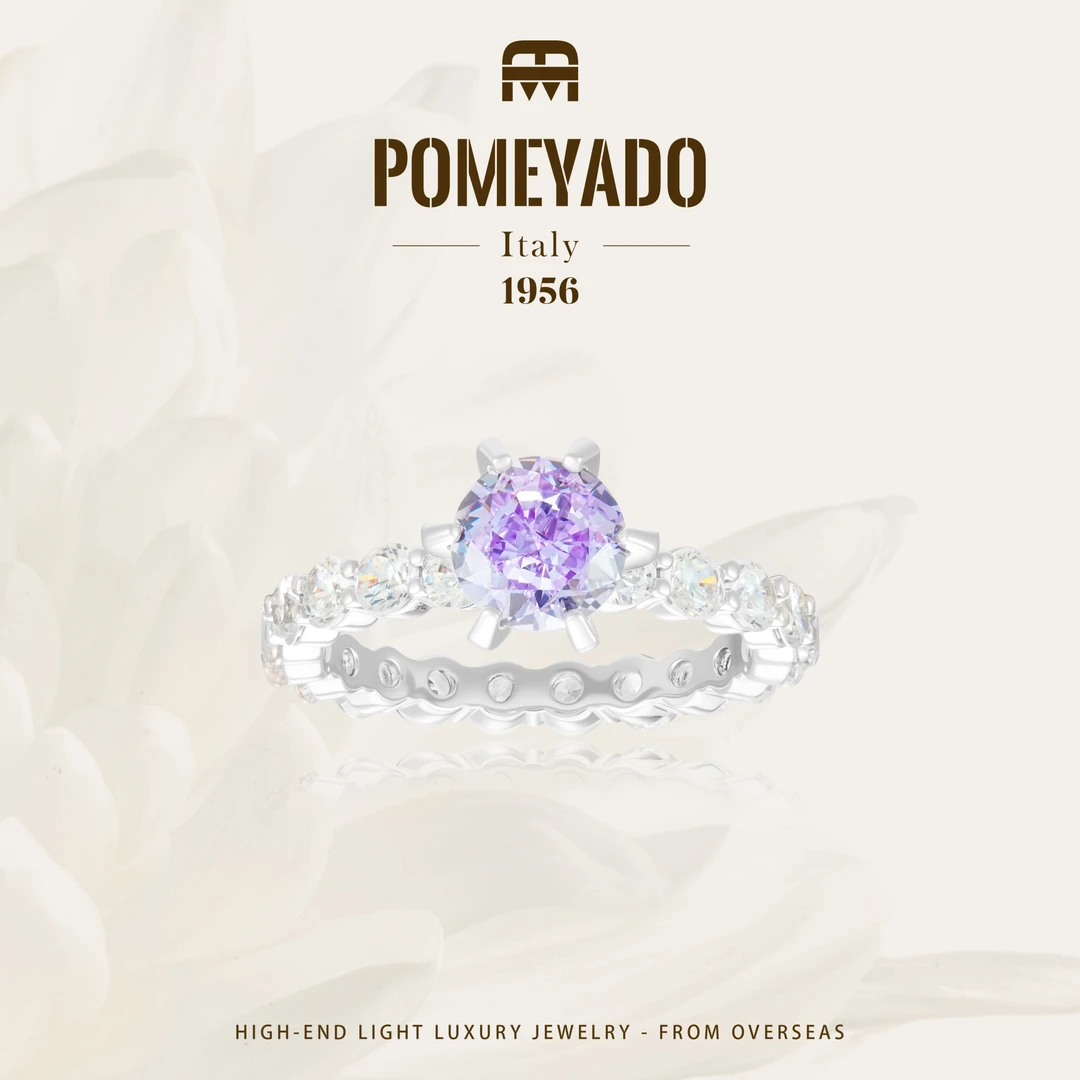 【辉夜星光】Pomeyado高级贵气感满镶六爪戒指F0651