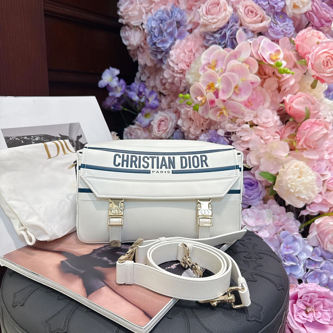 95新 DIOR/迪奥 一泽/白色邮差包/2419H