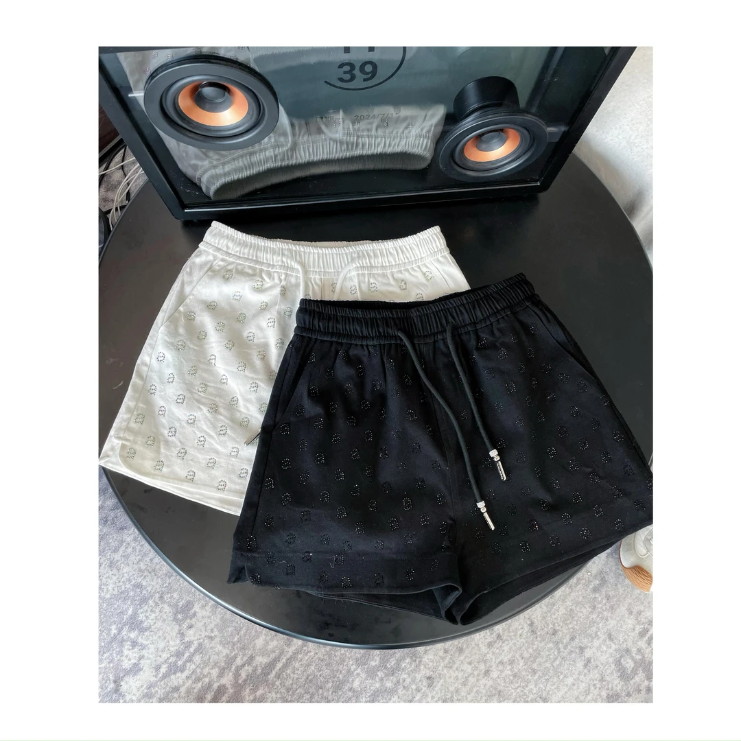 《现货》烫钻短裤女2025夏季新款松紧腰显瘦百搭休闲裤 Ani-B678