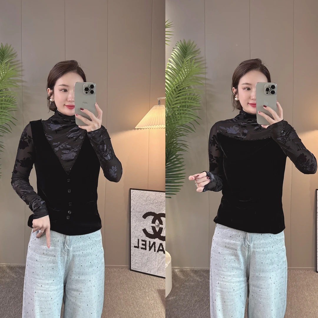 女性秋冬半高领长袖打底内搭