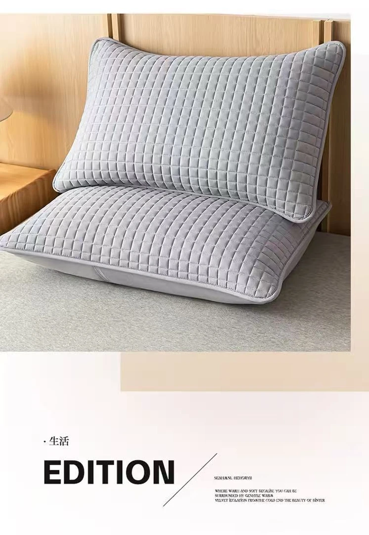 五星级酒店纯棉加厚枕套水洗枕头套48*74家用水洗绗缝绣花枕套