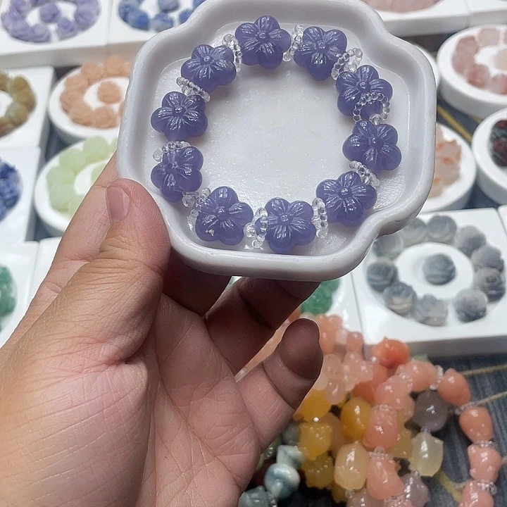 石英质玉（非洲翠）合金手串