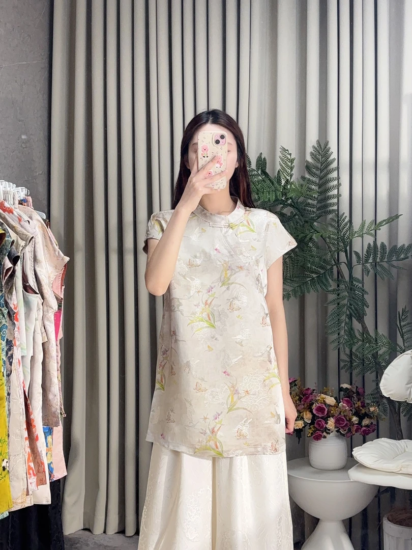 【玉兰花】新中式国风小衫W11 衣长77胸围98