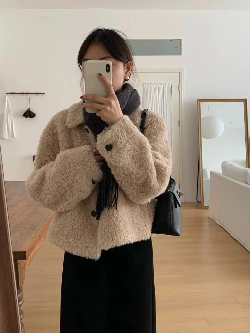 金子家新款上新 颗粒毛毛外套不能机洗！！！ 衣长65左右 不支持退换