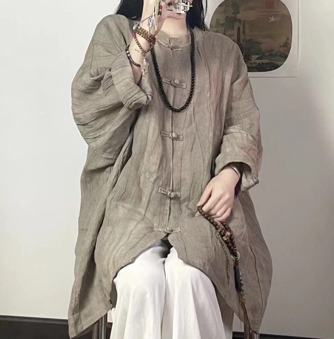 崇启棉麻［601-650］秋季棉麻袍子上衣裤子连衣裙均码根据编号拍