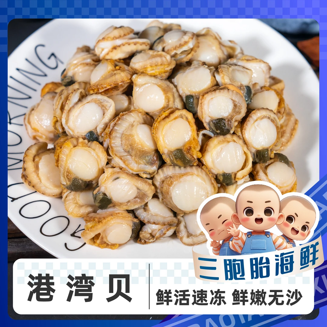 【顺丰发货】④新鲜美味港湾贝 无壳无沙 肉质鲜嫩 500g/包 到手5包