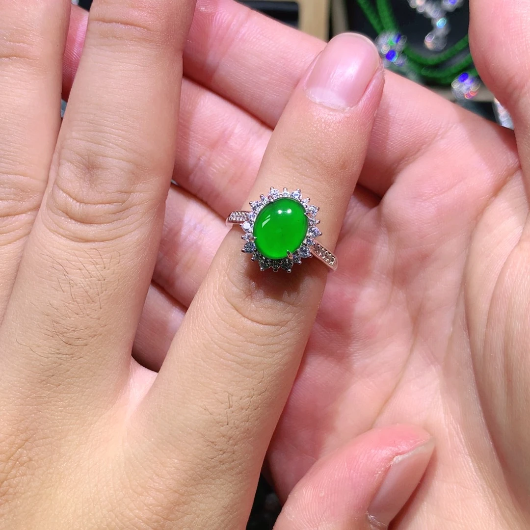 翡翠银S925镶嵌吊坠(赠链)