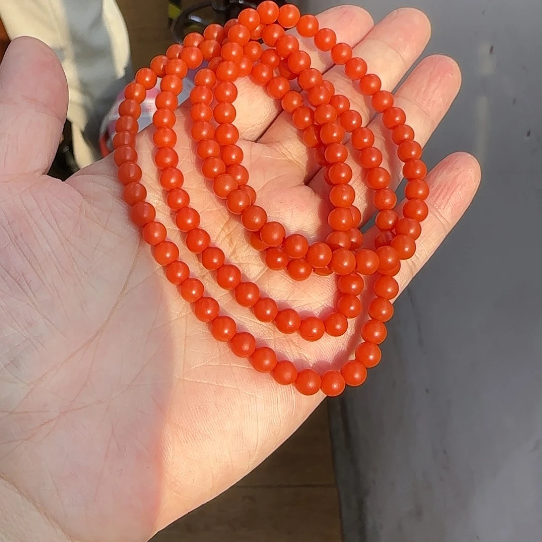 南红玛瑙手串未镶嵌宝山柔光5+