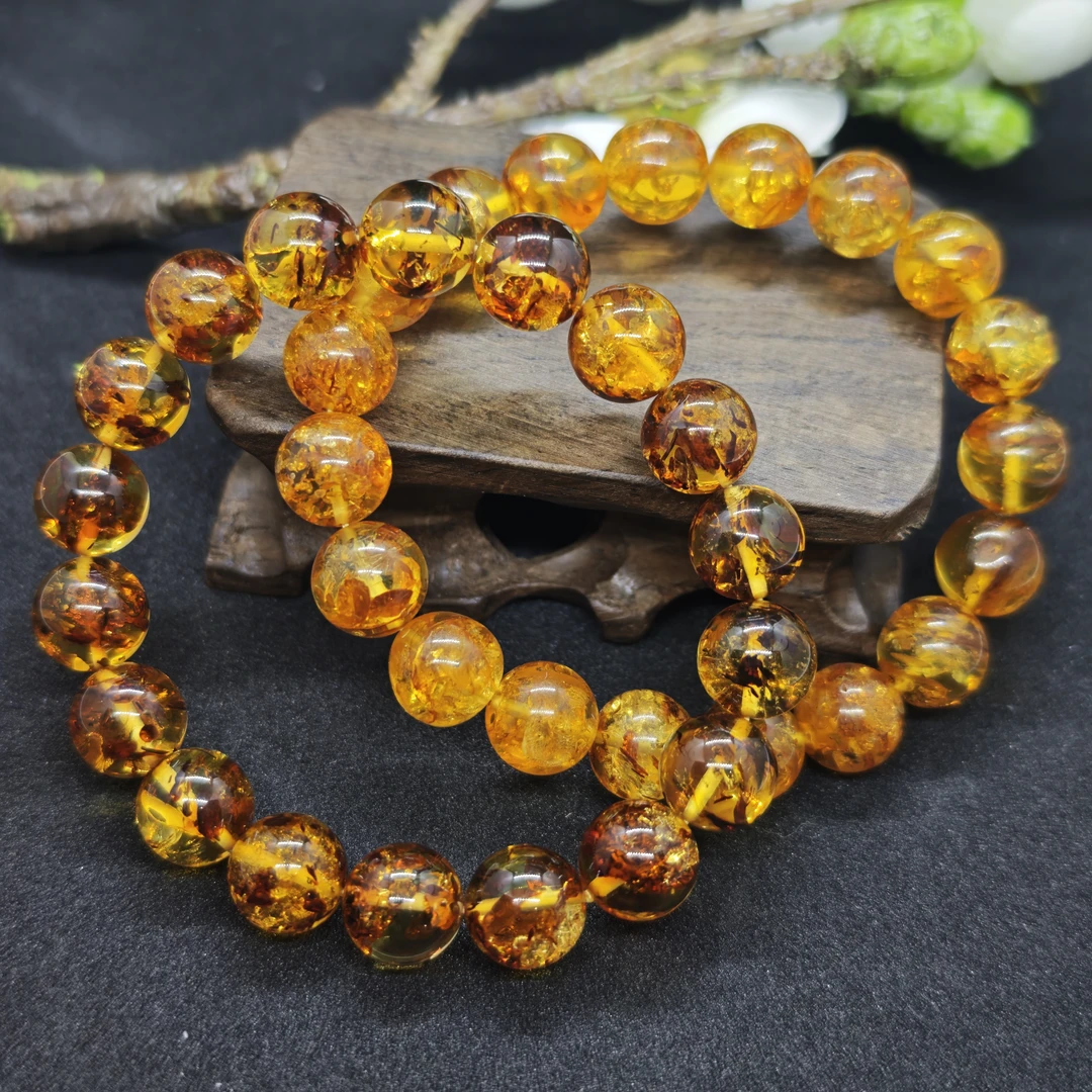 天然琥珀花珀手串10mm+