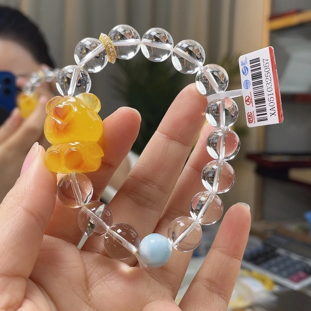 琥珀裸石未镶嵌蜜蜡手串