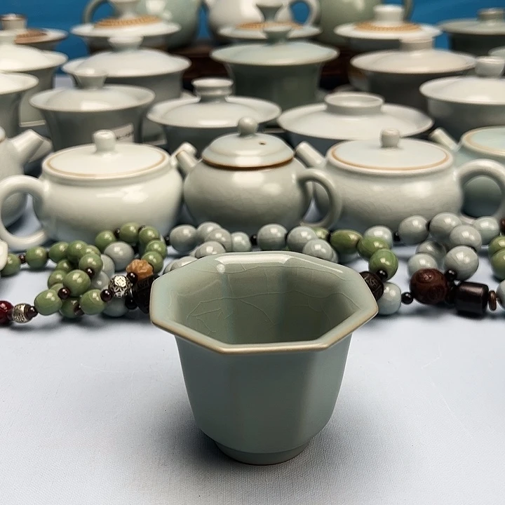 杯微暇仿古釉八方杯原矿原釉原产地