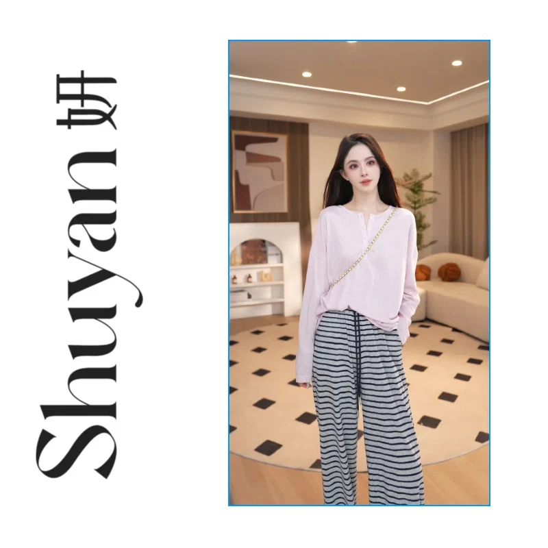 Shuyan妍【轻氧Tee】夏季莱赛尔桑蚕丝超轻超软糯面膜T上衣639228